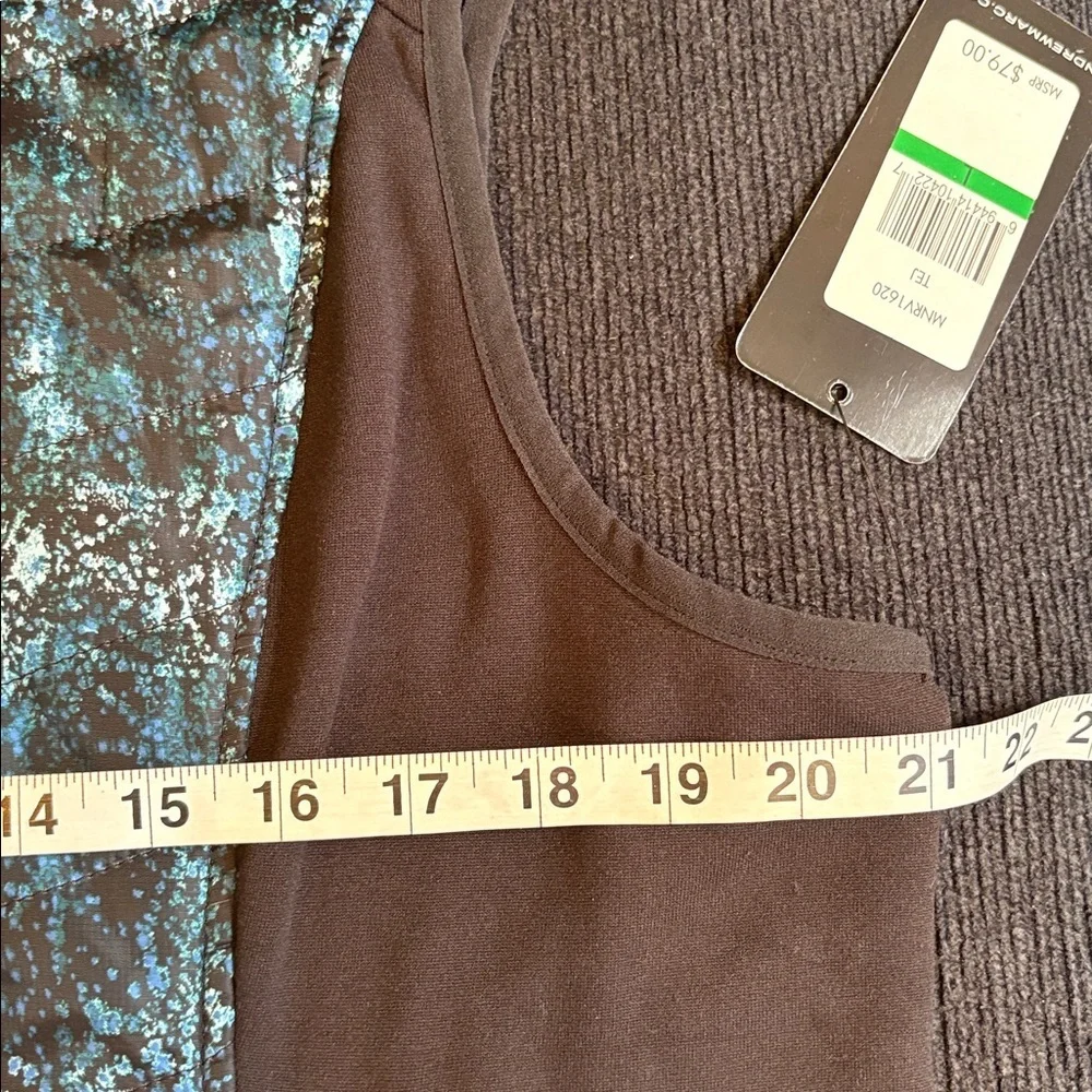 Marc New York Black Vest with Teal Patterned Front
